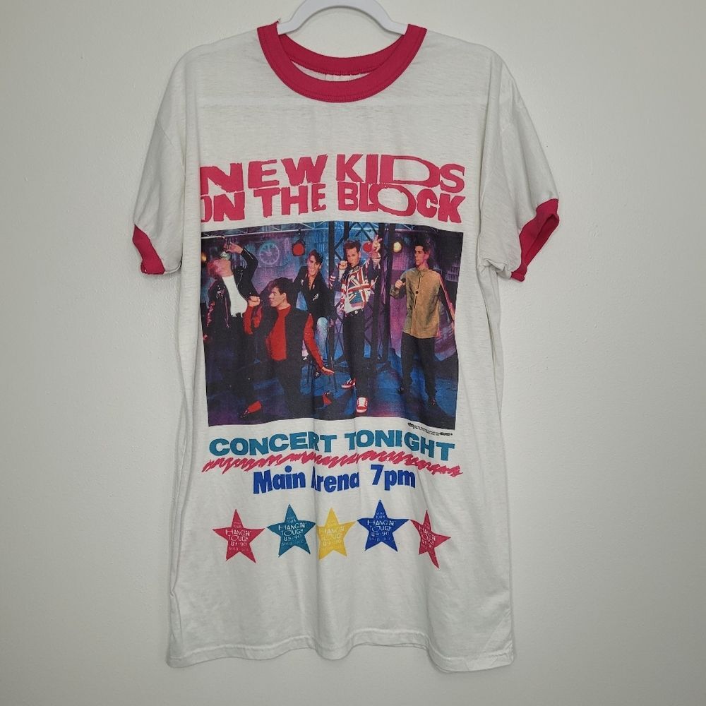 Vintage 1990s New Kids on the Block big front graphic kids sleep shirt